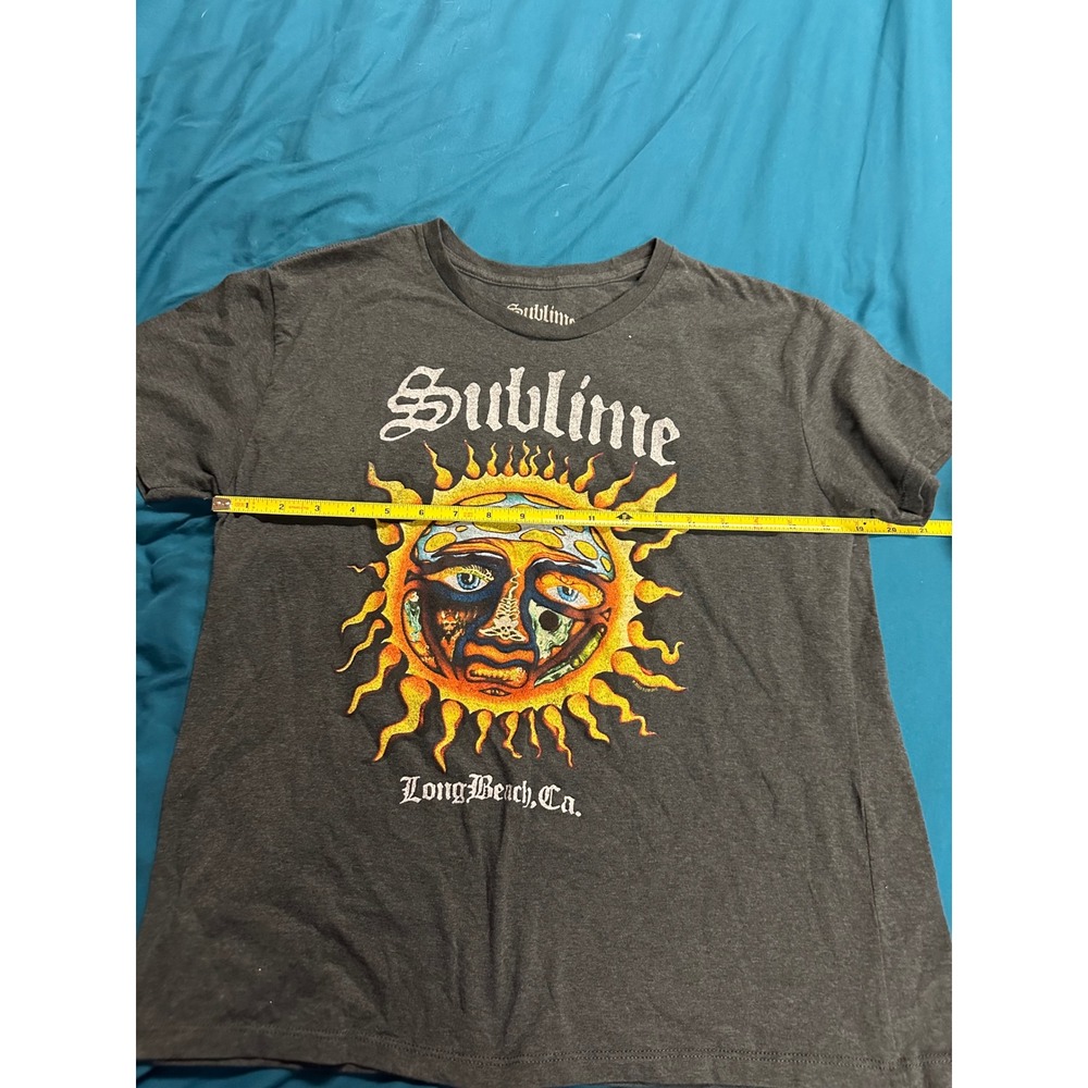 Sublime Sun Face Graphic T Shirt Long Beach California Gray Adult Size M - Picture 2 of 5